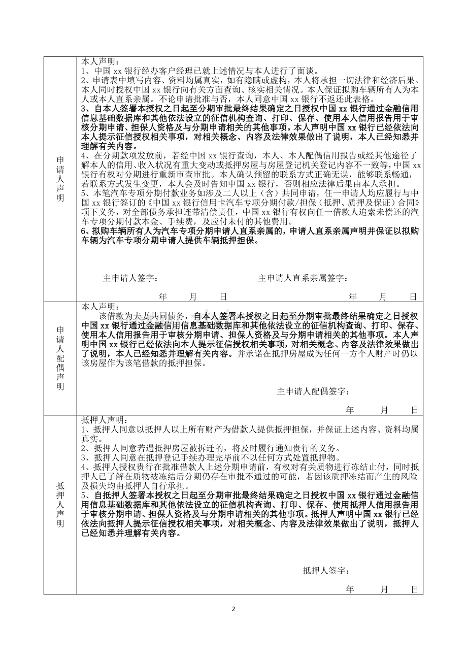 银行信用卡汽车专项分期付款业务意向书模版.docx_第2页