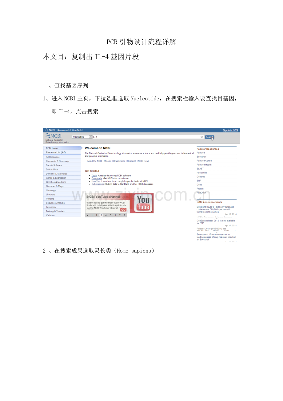 PCR引物作业流程设计详解.doc_第1页