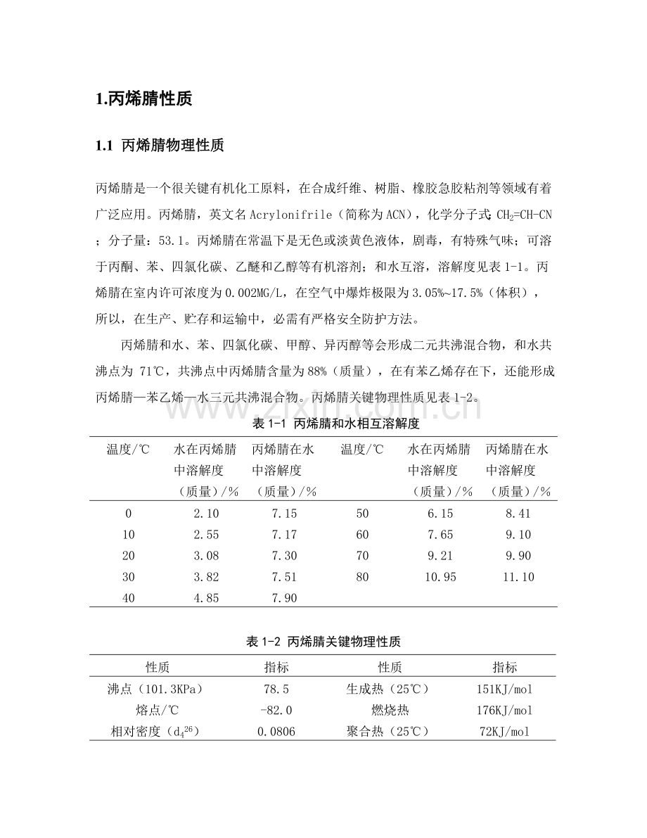 丙烯腈工厂规划设计文献综述.doc_第1页