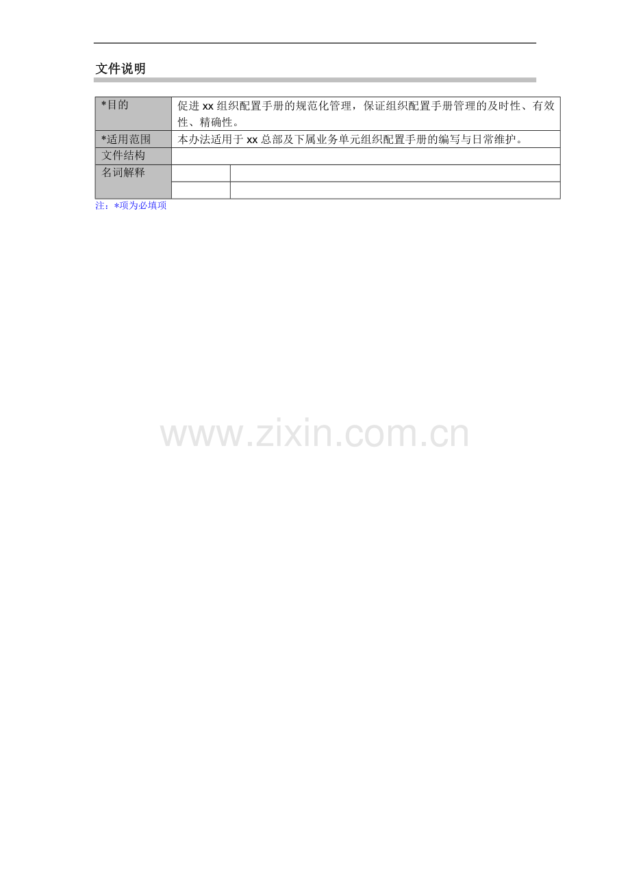 企业组织配置手册管理办法模版.doc_第1页