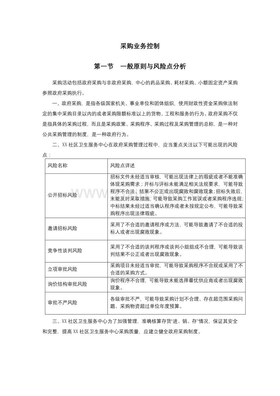 医院采购业务控制内部控制.docx_第1页