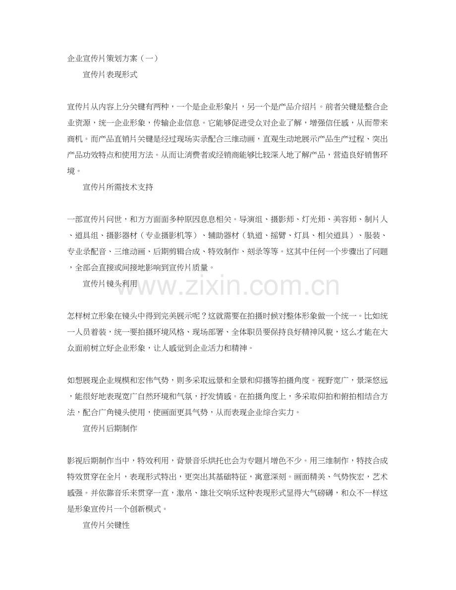 公司宣传片专项策划专业方案.doc_第1页