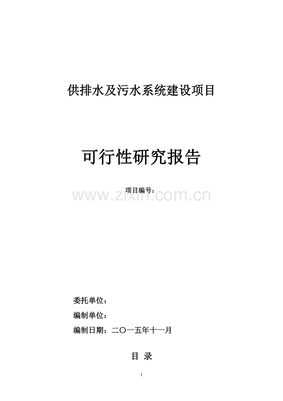 供排水及污水系统建设项目可行性研究报告.doc_第1页