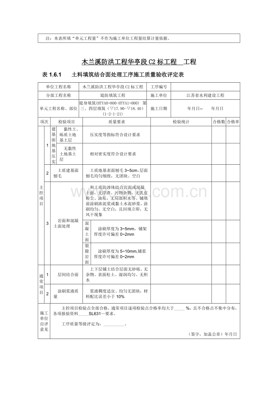 土料填筑单元综合重点工程综合标准施工质量验收评定表.docx_第3页