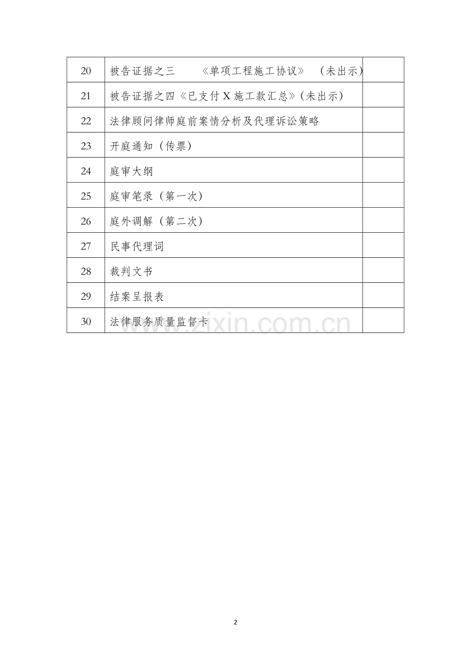 法律顾问单位诉讼案件卷宗目录模板.doc_第2页