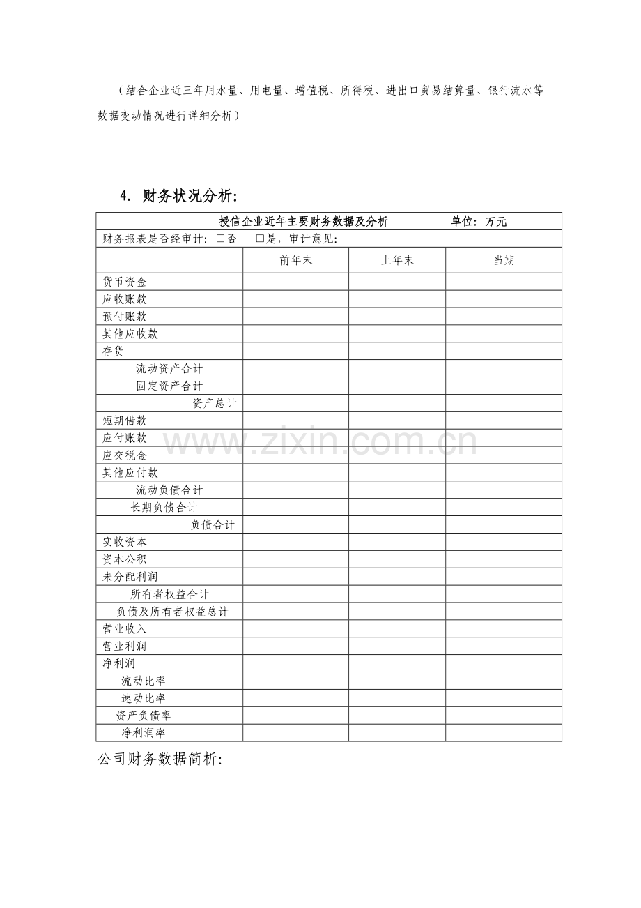 中小微企业授信业务申报模板(500万元以下非强担保).doc_第2页