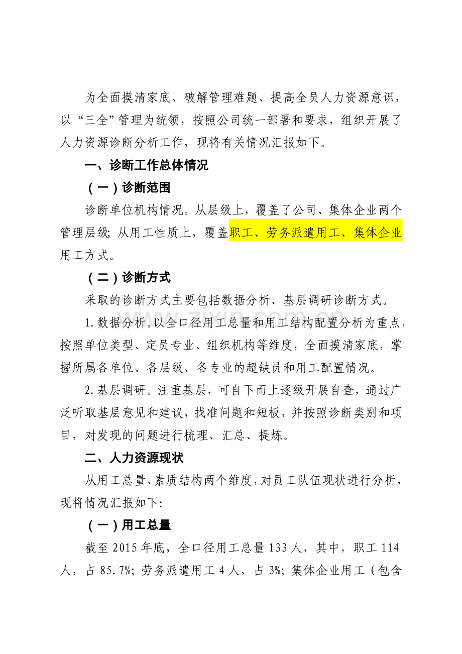 2015年人力资源诊断分析报告-毕业论文.doc_第2页