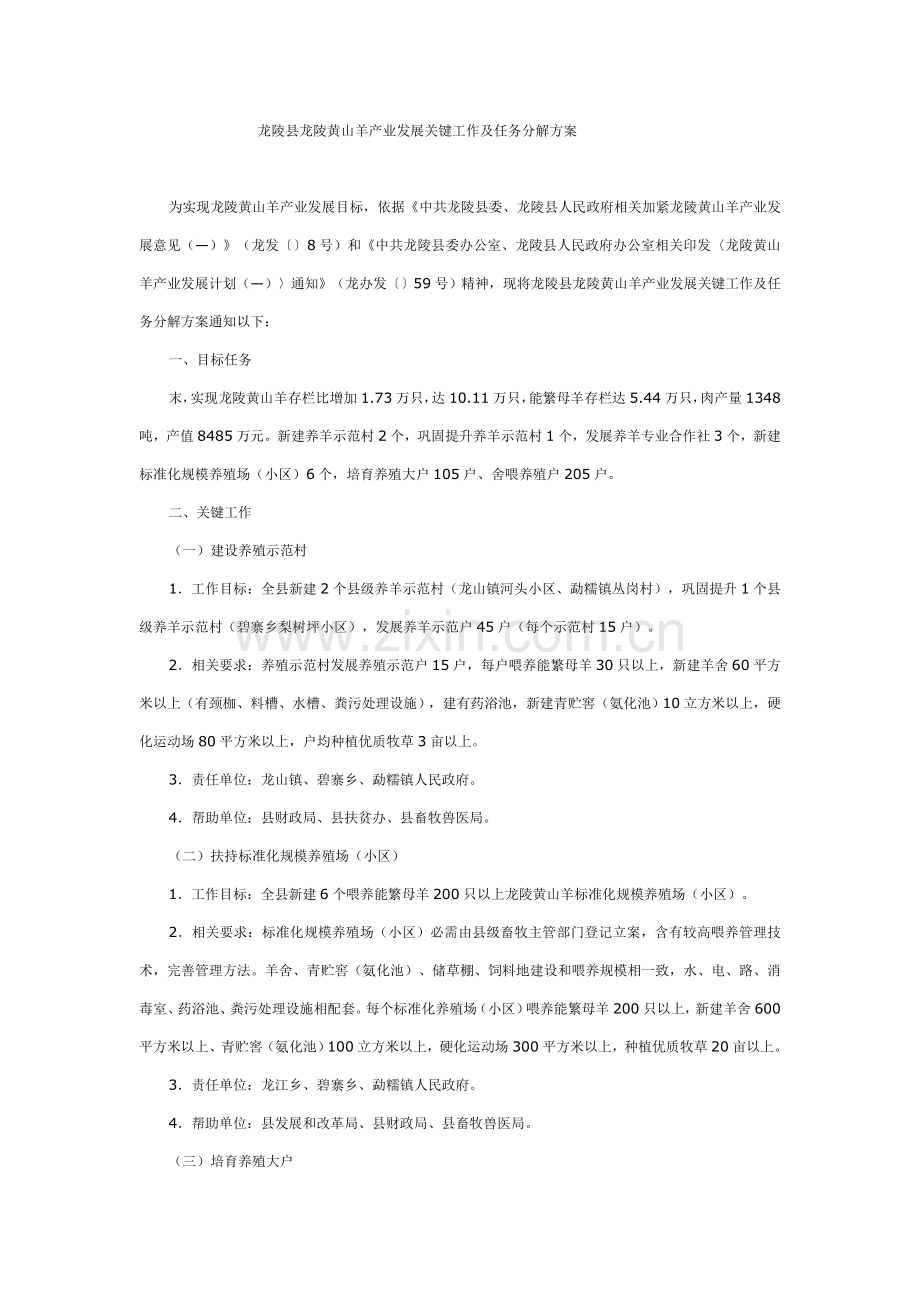 xx县黄山羊产业发展重点工作及任务分解专项方案.doc_第1页