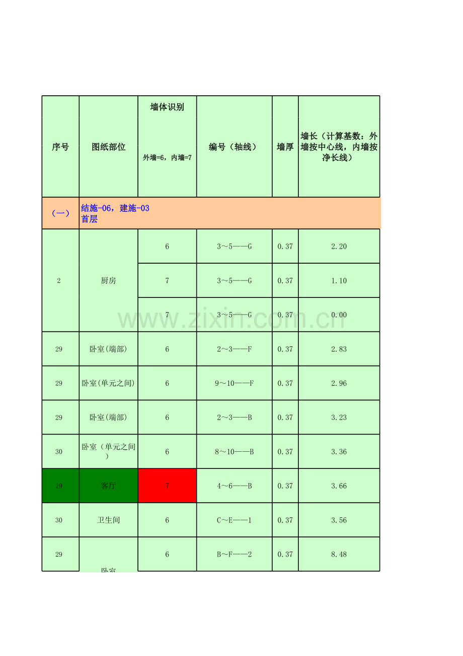 砖砌体工程量计算表.xls_第1页