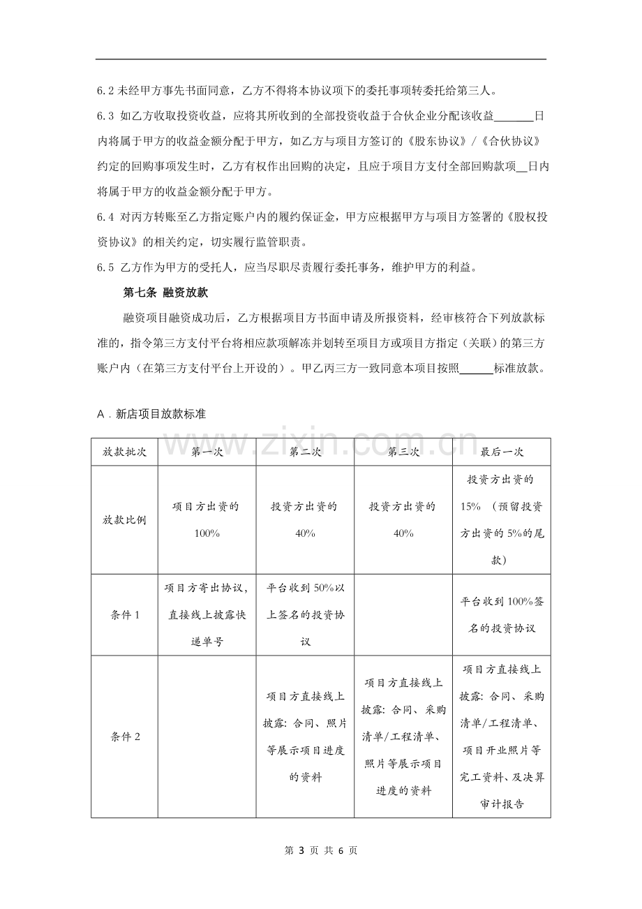 委托管理合同(投资人-管理方)网上股权众筹使用.doc_第3页