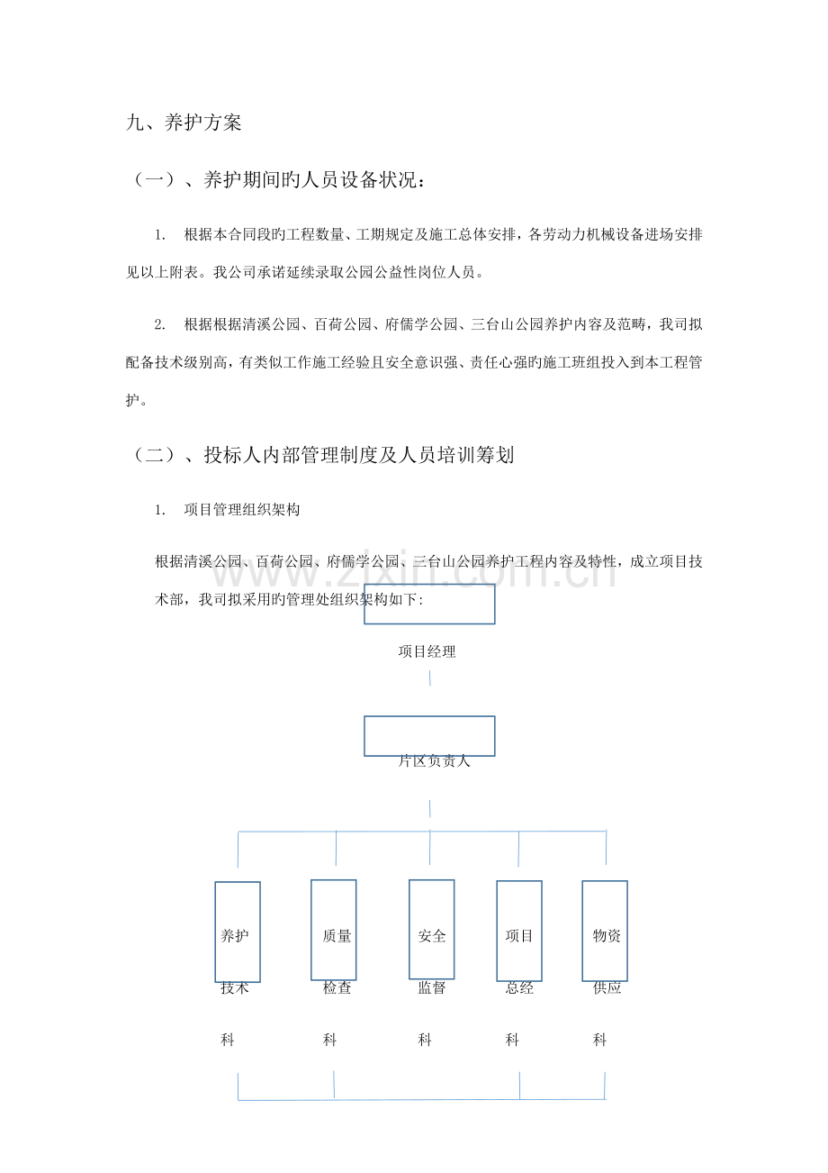 公园养护专题方案重点技术标.docx_第1页