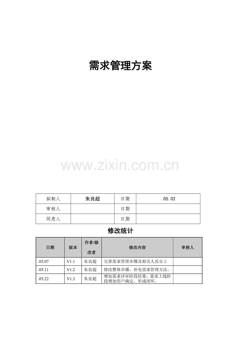 信息系统需求管理专业方案.doc_第1页