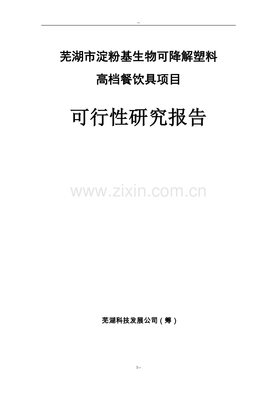 淀粉基生物可降解高档餐饮具生产项目可行性研究报告.doc_第1页