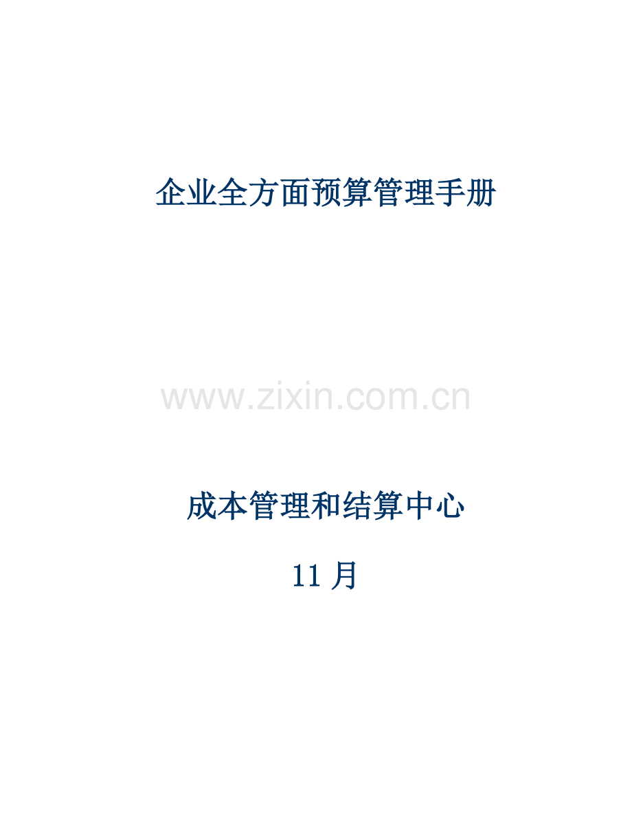 全面专项预算管理综合手册.docx_第1页