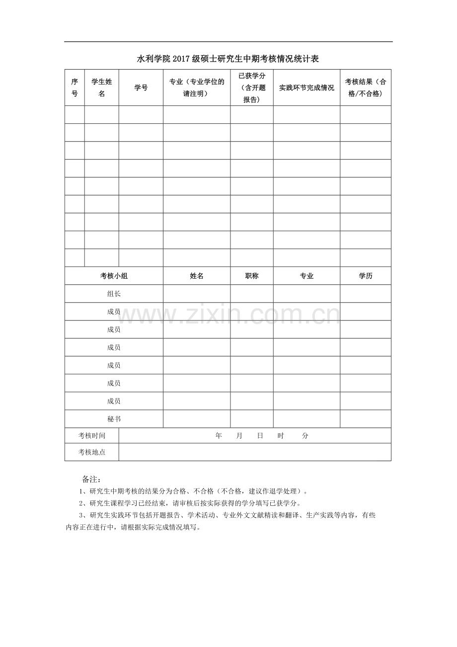 师范大学研究生中期考核实施办法模版.doc_第1页