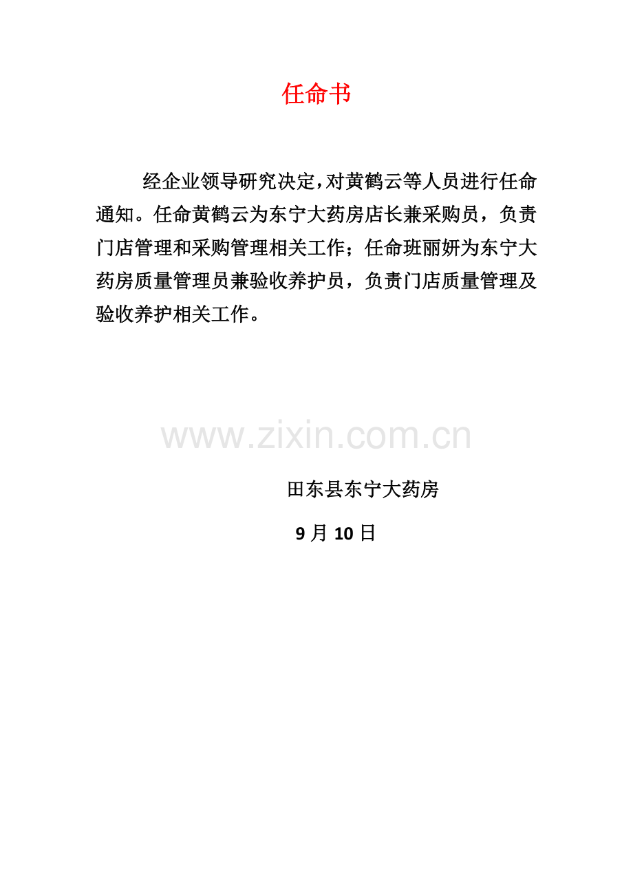 任命书各岗位职能职责docx.docx_第1页