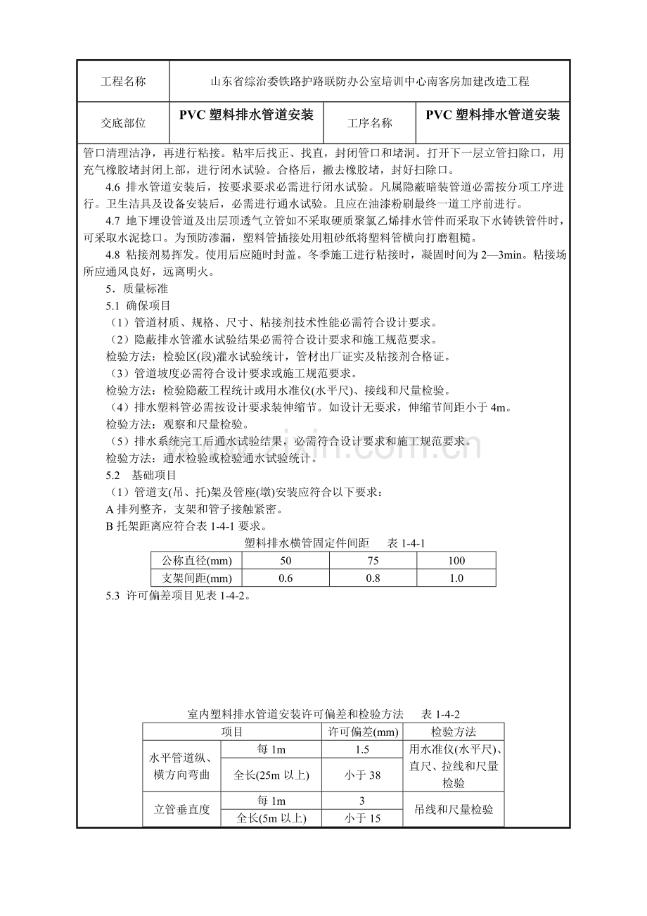 PVC塑料排水管道安装综合项目施工基本工艺.doc_第2页