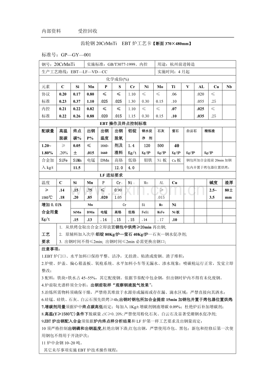 工艺卡杭州前进锻造模板.doc_第1页