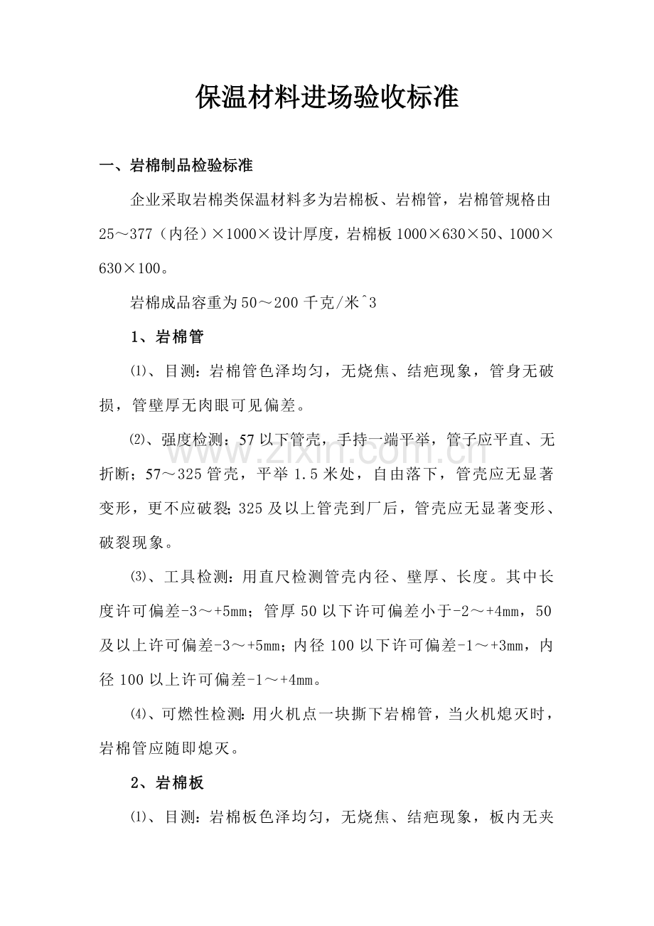 保温材料进场验收基础标准.doc_第1页