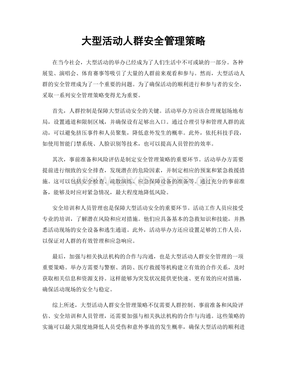 大型活动人群安全管理策略.docx_第1页