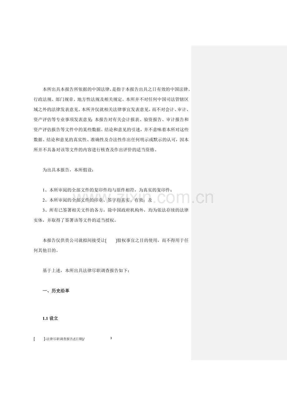 法律尽职调查报告意见书与DD报告的措辞差异模版.docx_第3页