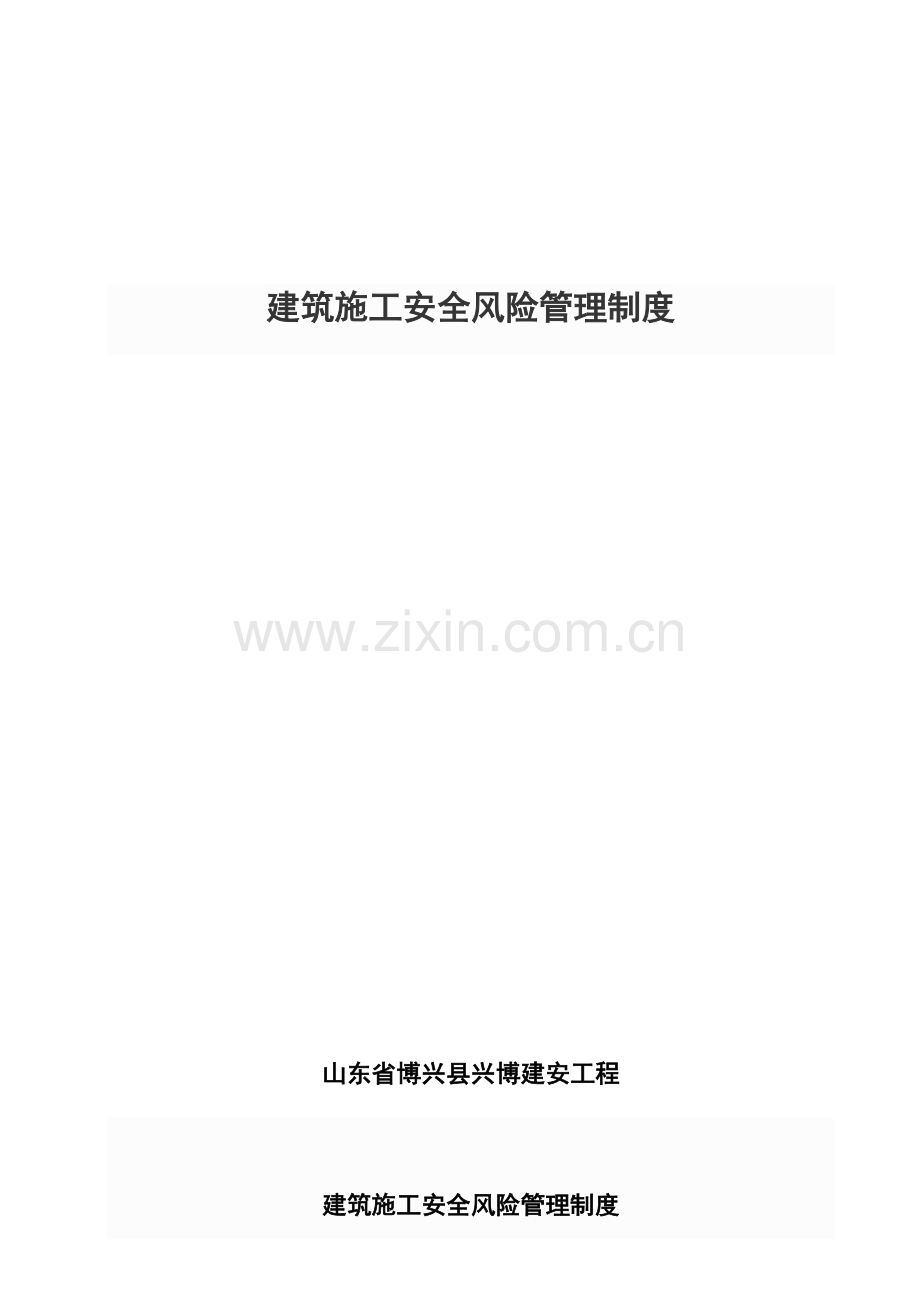 建筑工程综合项目施工安全风险管理新规制度.docx_第1页