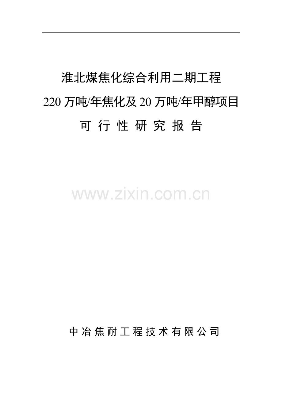 220万吨年焦化及20万吨年甲醇项目可行性研究报告.doc_第1页