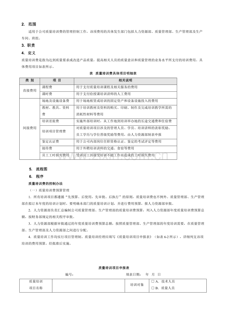 XX光电有限公司质量培训费控制程序(DOC-6页).doc_第2页