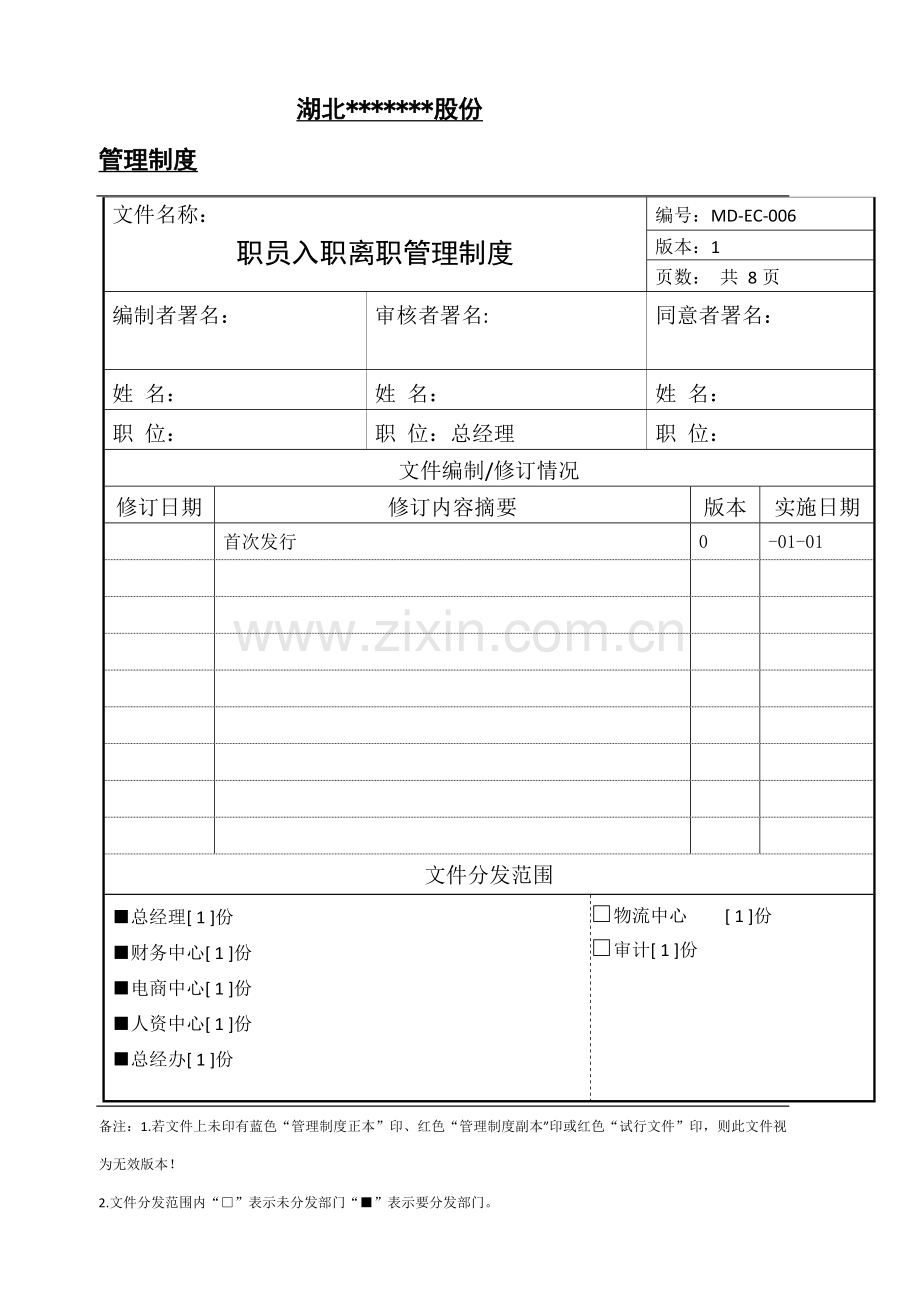 公司员工入职离职管理核心制度.docx_第1页