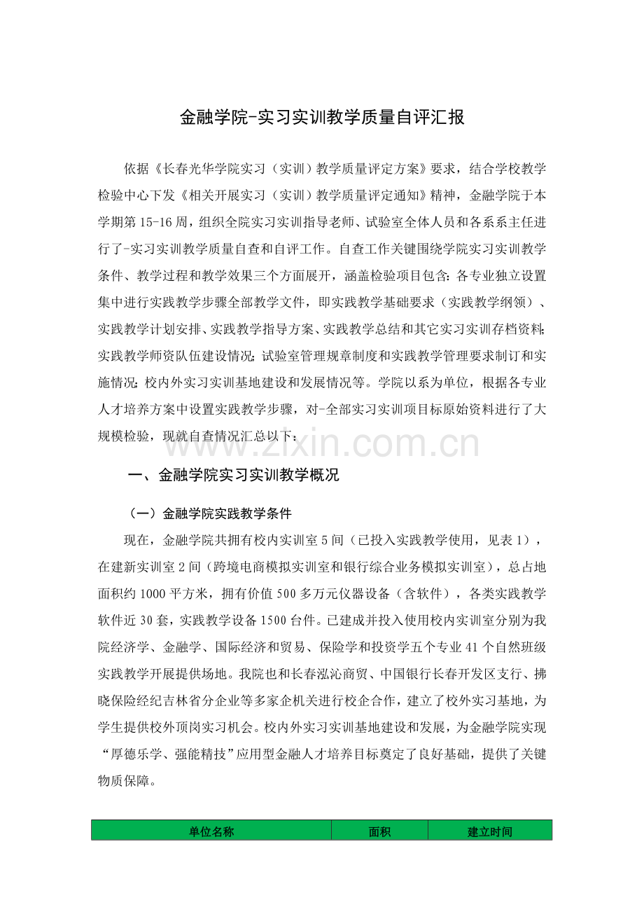 实习实训教学质量自评分析报告.docx_第1页