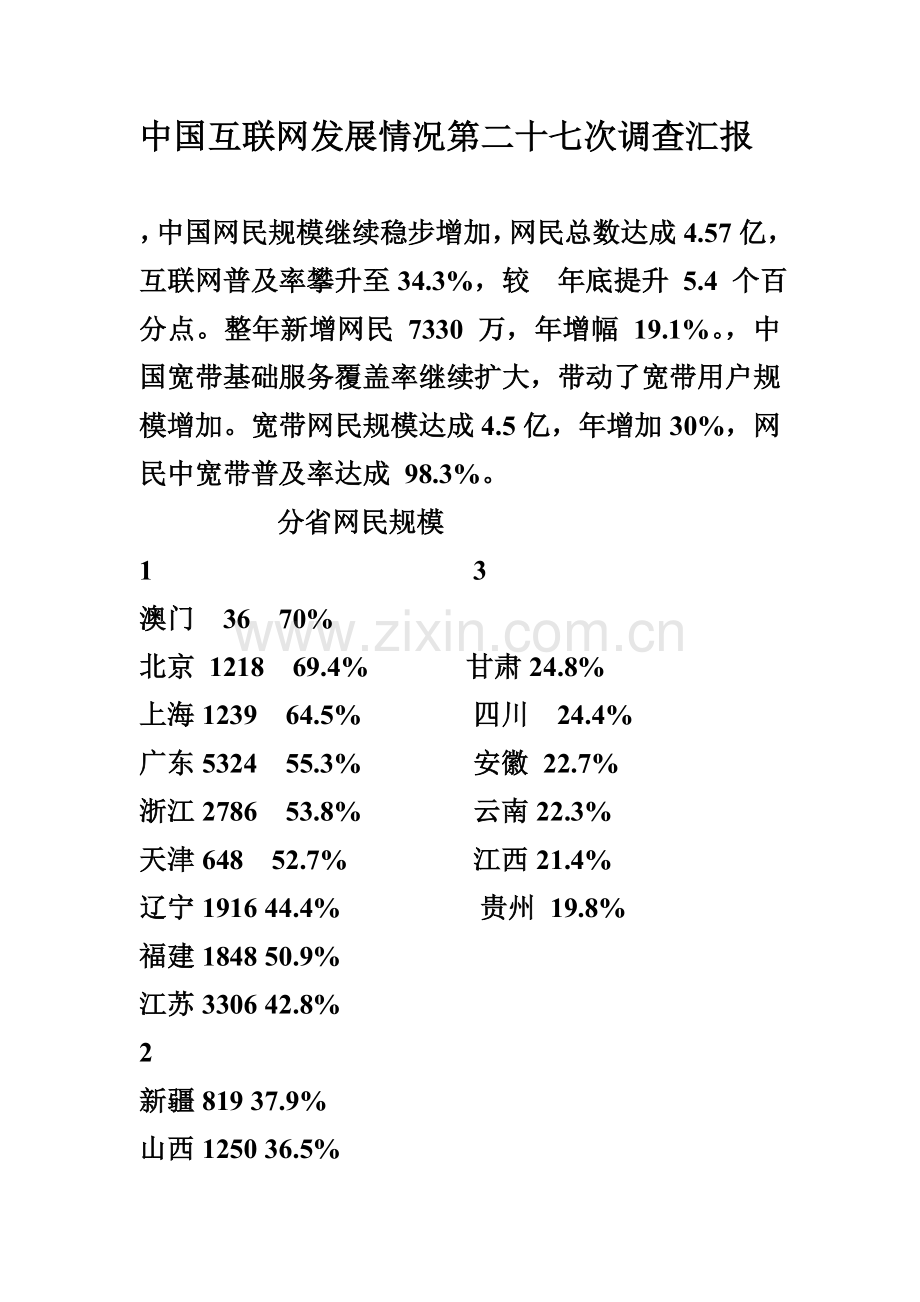 中国互联网发展状况第二十七次调查研究报告.doc_第1页