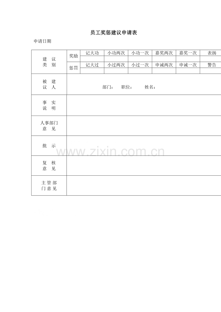 员工奖惩建议申请表.doc_第1页