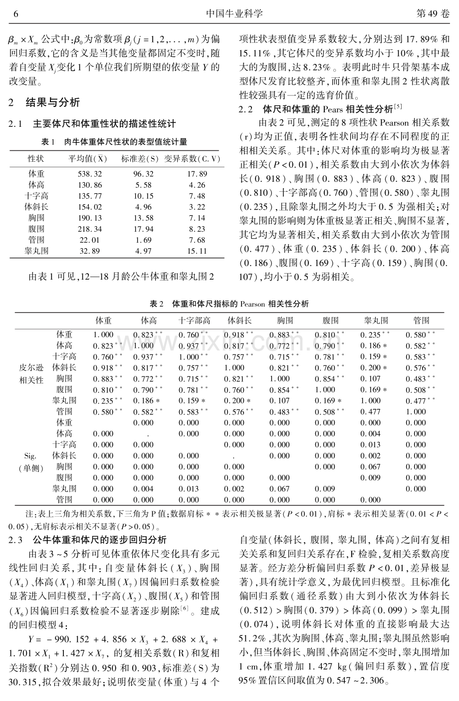 张掖肉牛体重依体尺变化的相关性分析.pdf_第2页