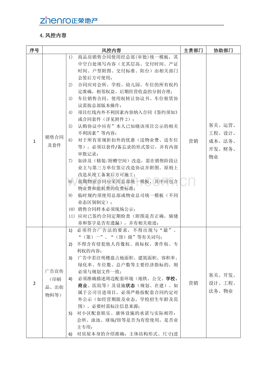 房地产公司销售风险管理办法(试行)模版.docx_第2页