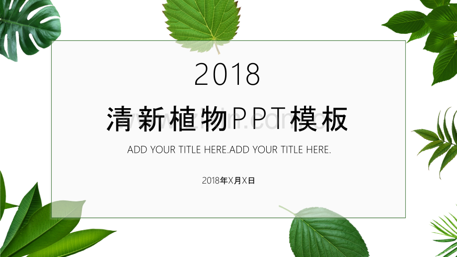 清新绿叶绿色植物PPT模板.pptx_第1页