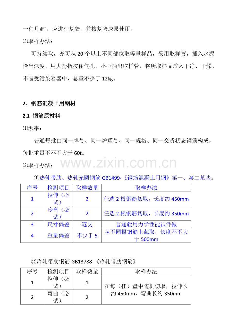 常用综合项目工程材料见证取样和送检的有关详细规定.doc_第3页