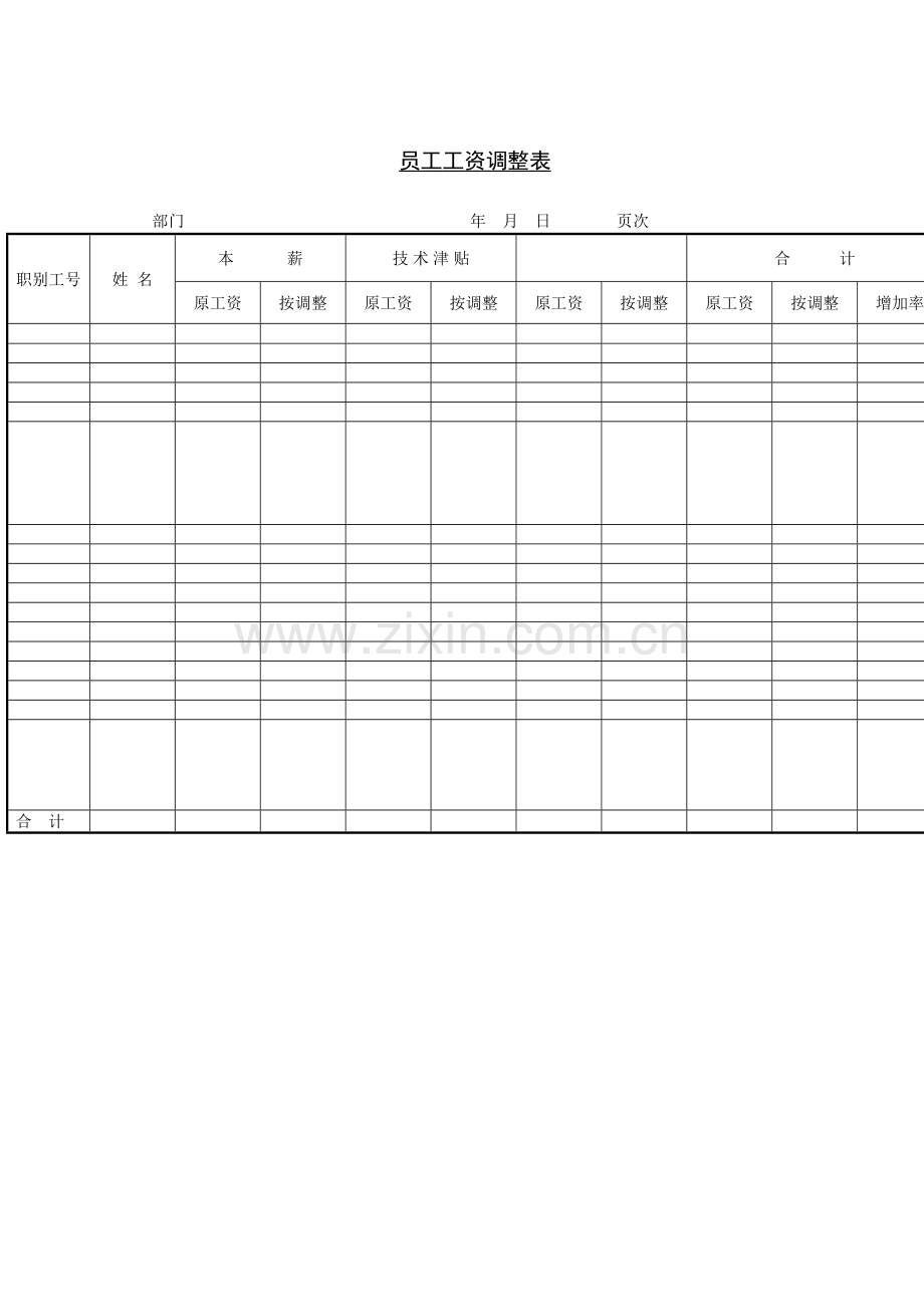 员工工资调整表.doc_第1页