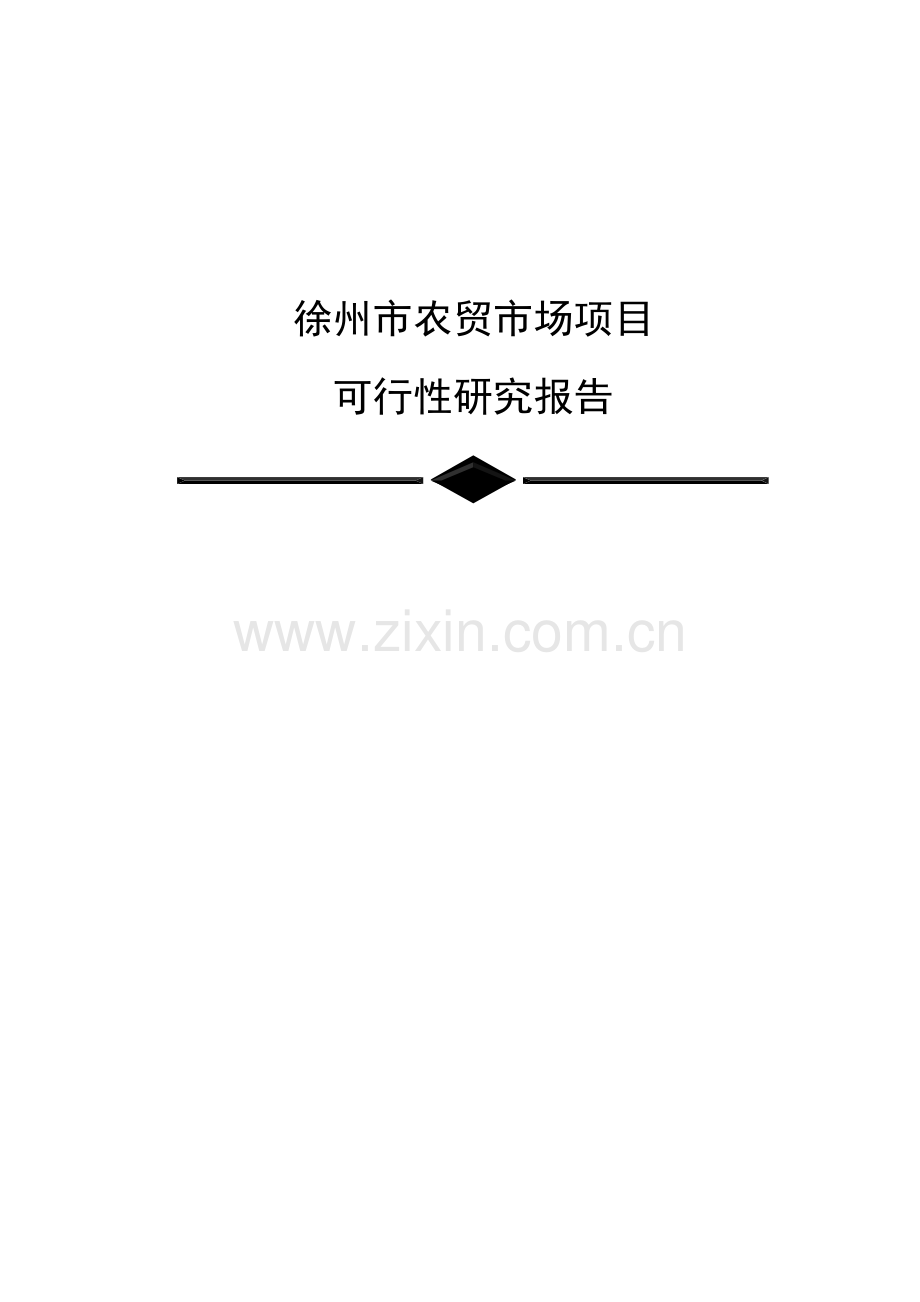 桥乐镇新区农贸市场项目可行性研究报告项目可行性研究报告代.doc_第1页