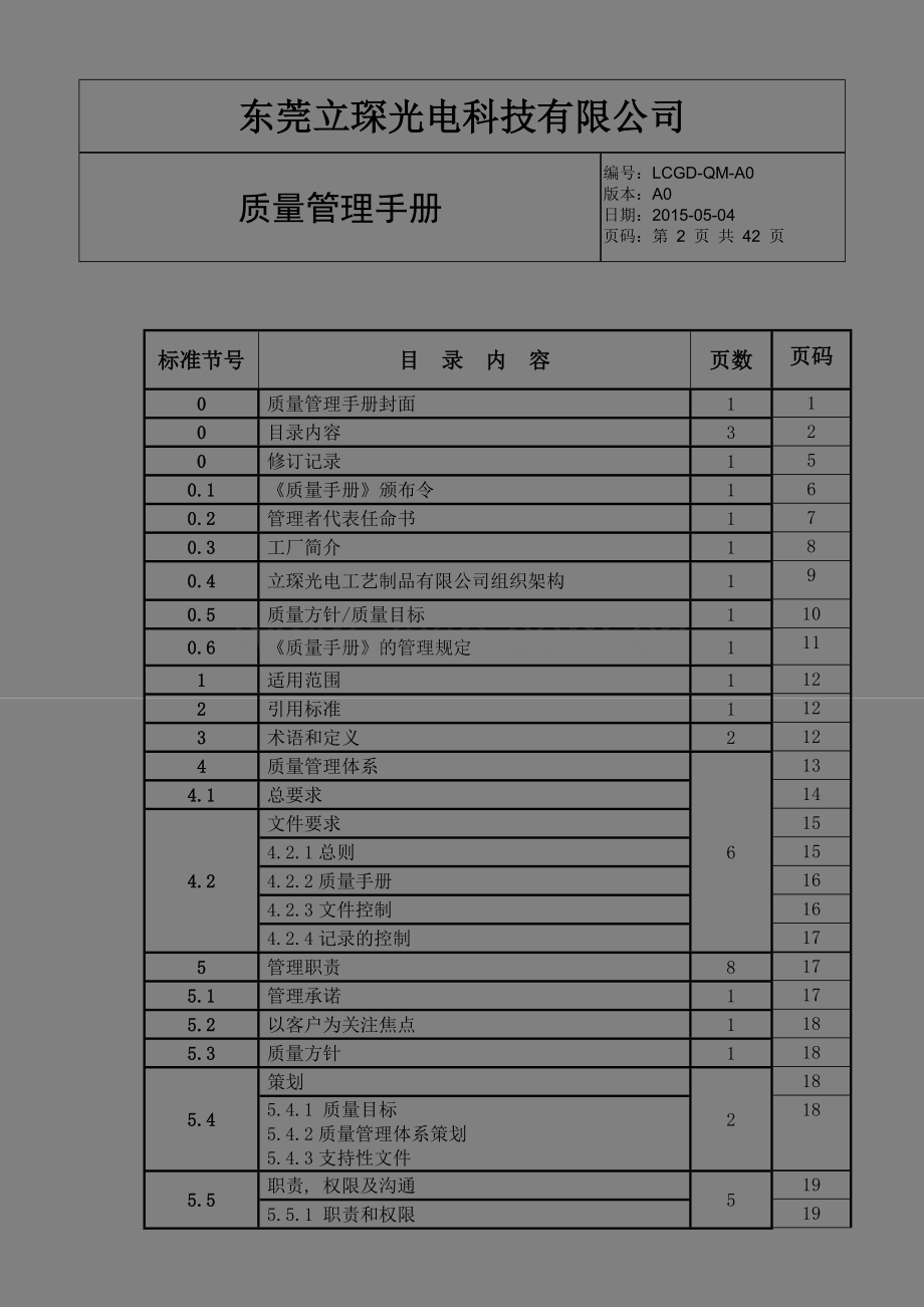 东莞立琛光电科技有限公司质量手册.doc_第2页