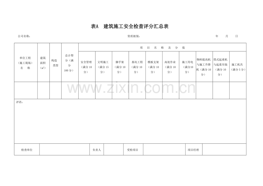 优质建筑综合施工安全检查重点标准完整版.docx_第1页