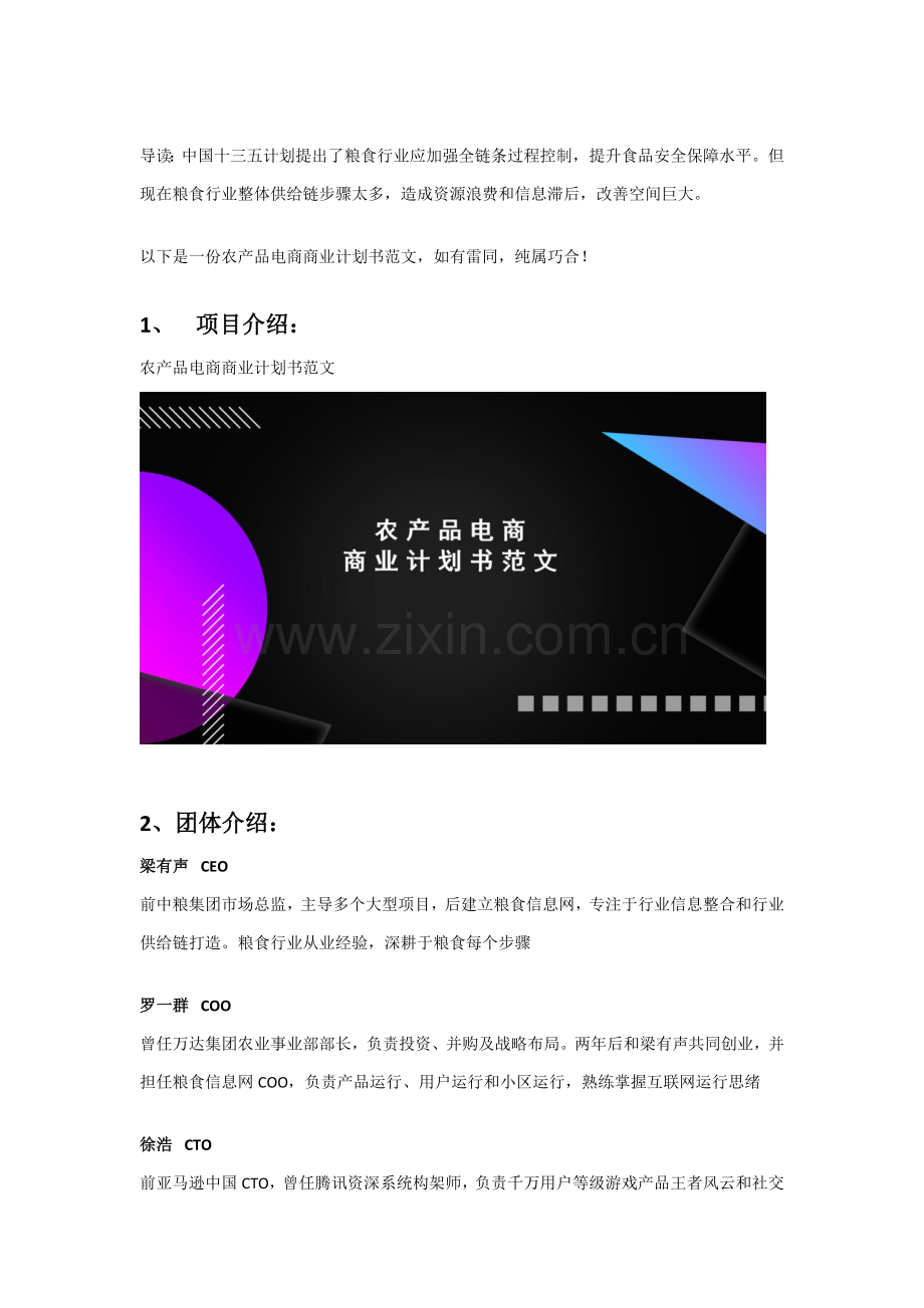 农产品电商商业专项计划书范文.docx_第2页