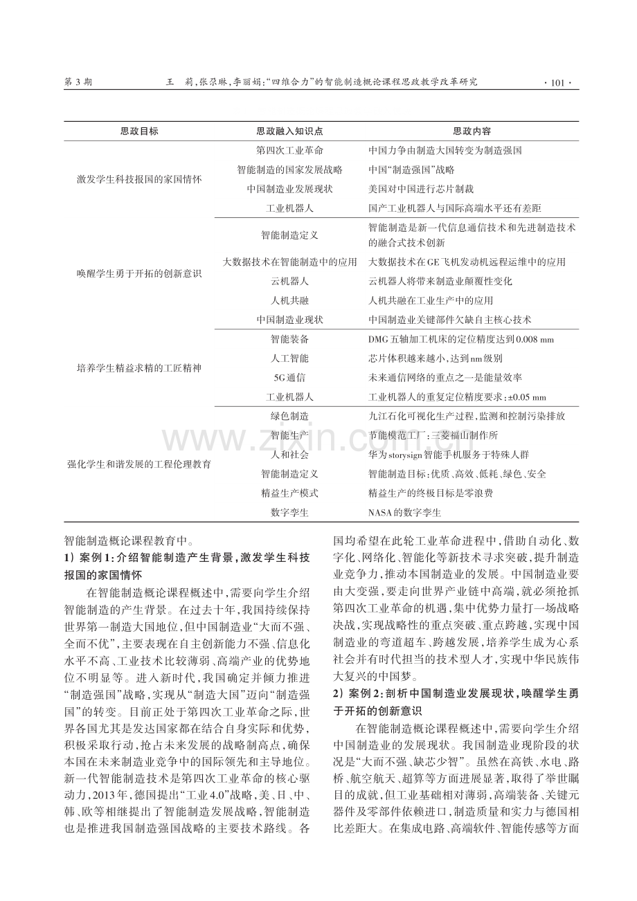 “四维合力”的智能制造概论课程思政教学改革研究.pdf_第3页