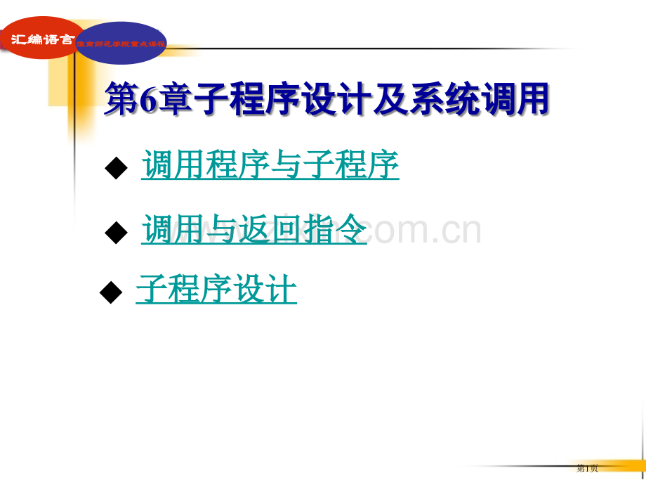 《汇编语言程序设计》第6章市公开课一等奖百校联赛获奖课件.pptx_第1页