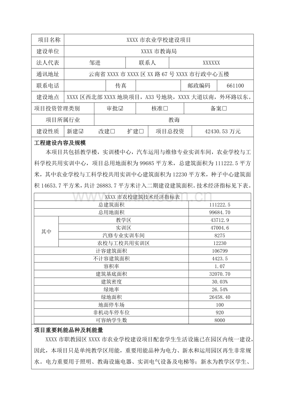 公共建筑工程建设综合项目节能评估分析报告表范本稿.doc_第2页