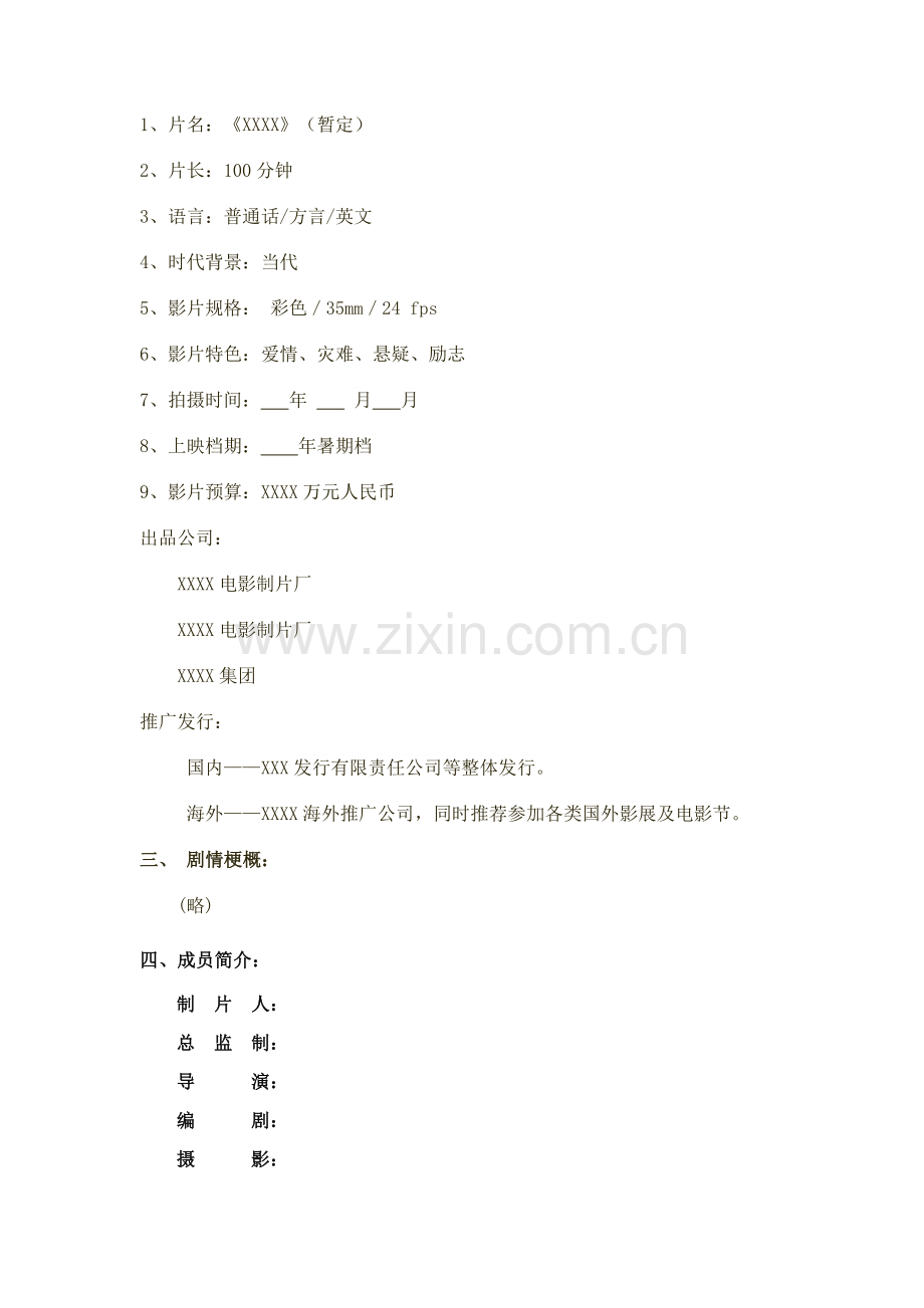 商业电影商业计划书模版.docx_第3页