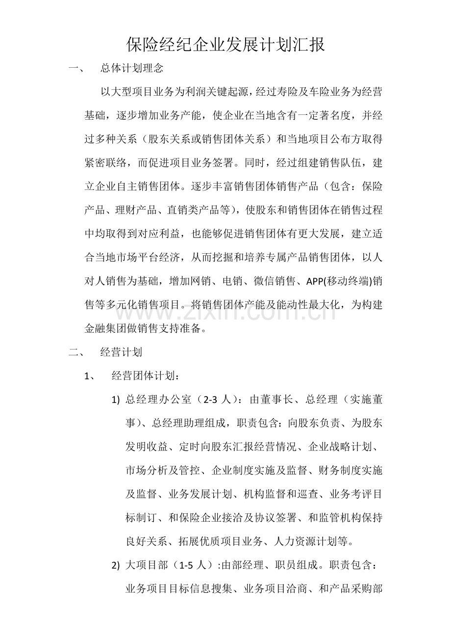 保险经纪公司发展综合规划报告.docx_第1页