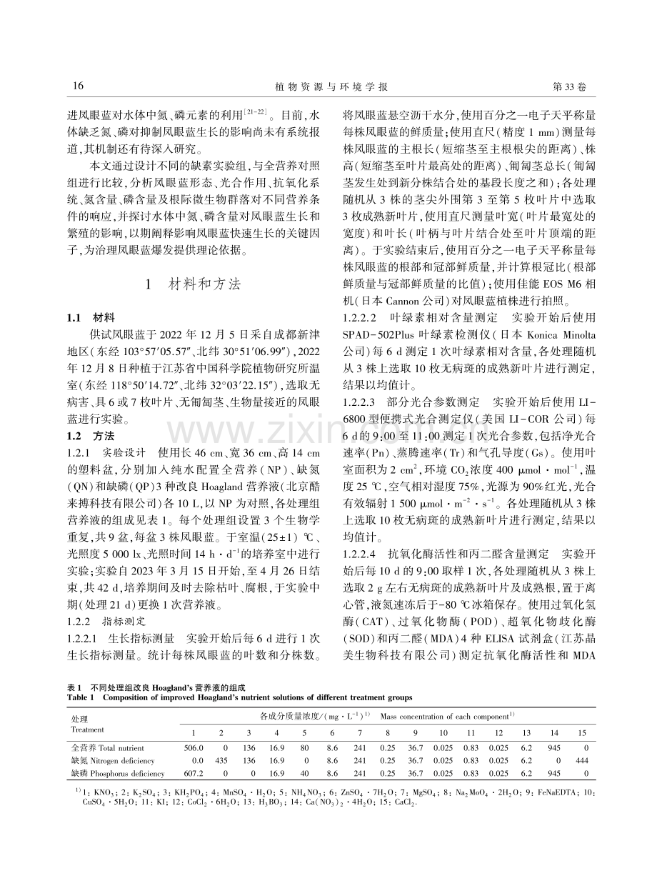 不同营养条件对凤眼蓝生长及根际微生物群落的影响.pdf_第3页