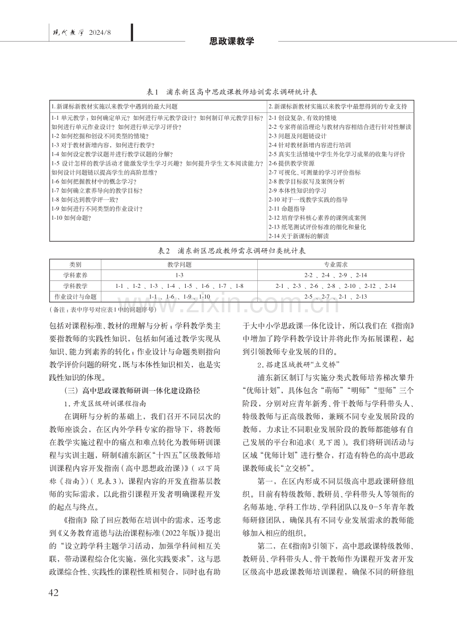 从传递到建构：高中思政课教师研训一体化的区域实践与反思.pdf_第3页