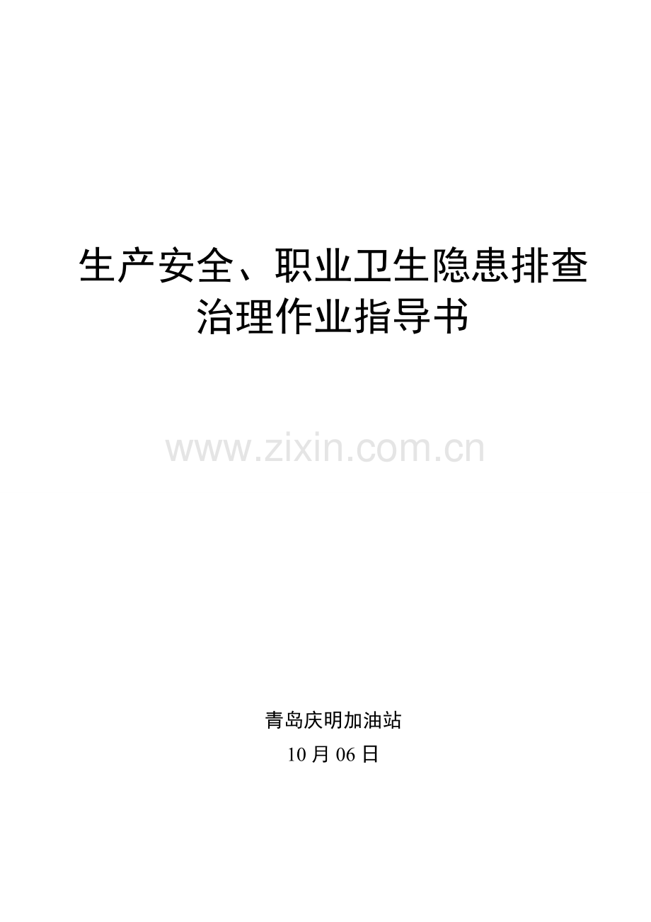 双综合体系隐患排查治理作业标准指导书.doc_第1页