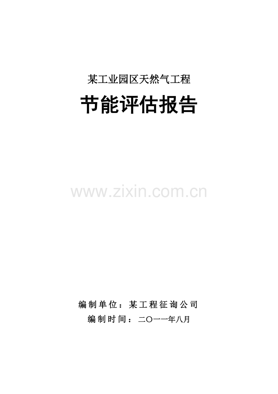 工业园区天然气综合项目工程节能评估分析报告.doc_第1页